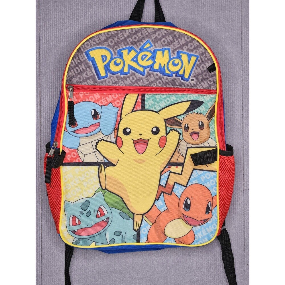Pokemon Bioworld Backpack Kids Pikachu Squirtle Charmander Bulbasaur